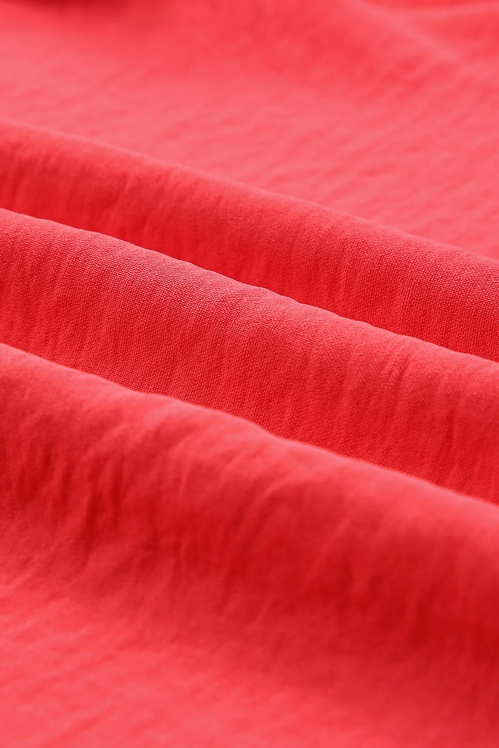 ソリッド V ネック フリルスリーブ ルーズ トップ