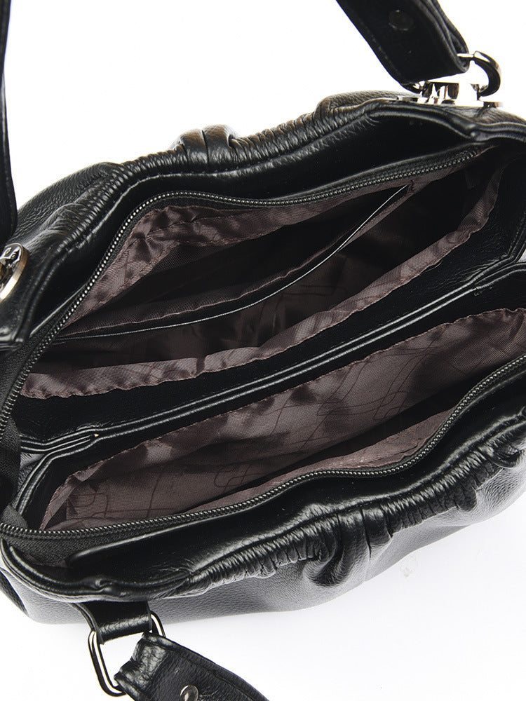 Leather Crinkled Tote Bag