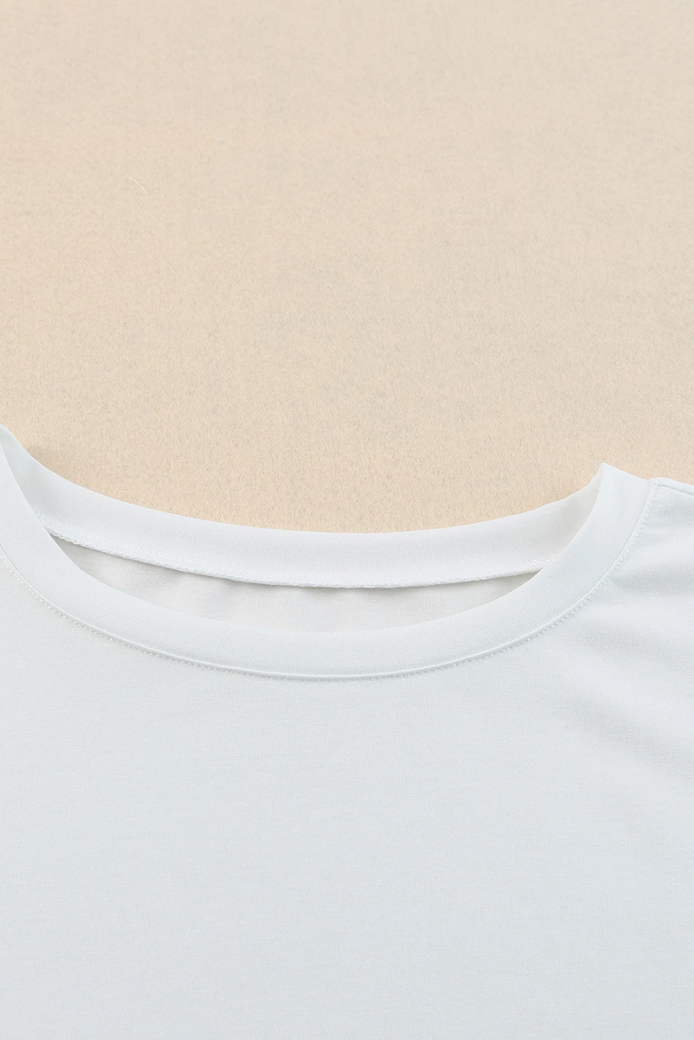 ホワイト ソリッド カラー カジュアル バブル スリーブ ブラウス