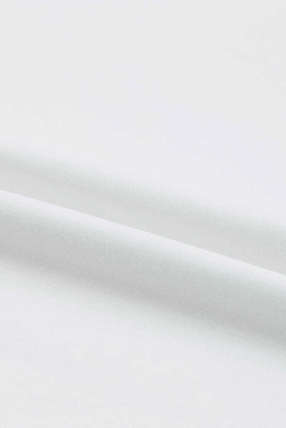 ホワイト ソリッド カラー カジュアル バブル スリーブ ブラウス