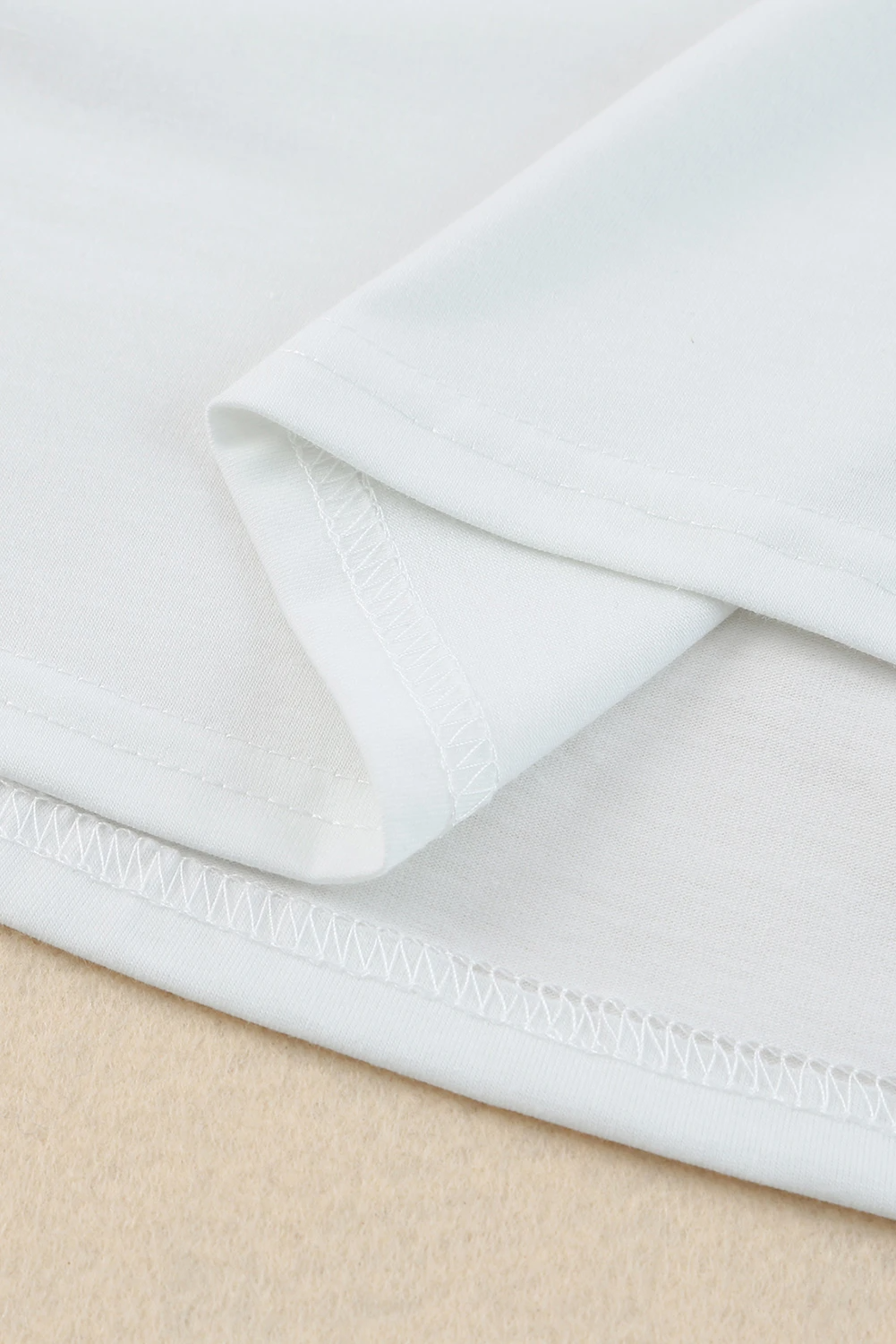 ホワイト ソリッド カラー カジュアル バブル スリーブ ブラウス